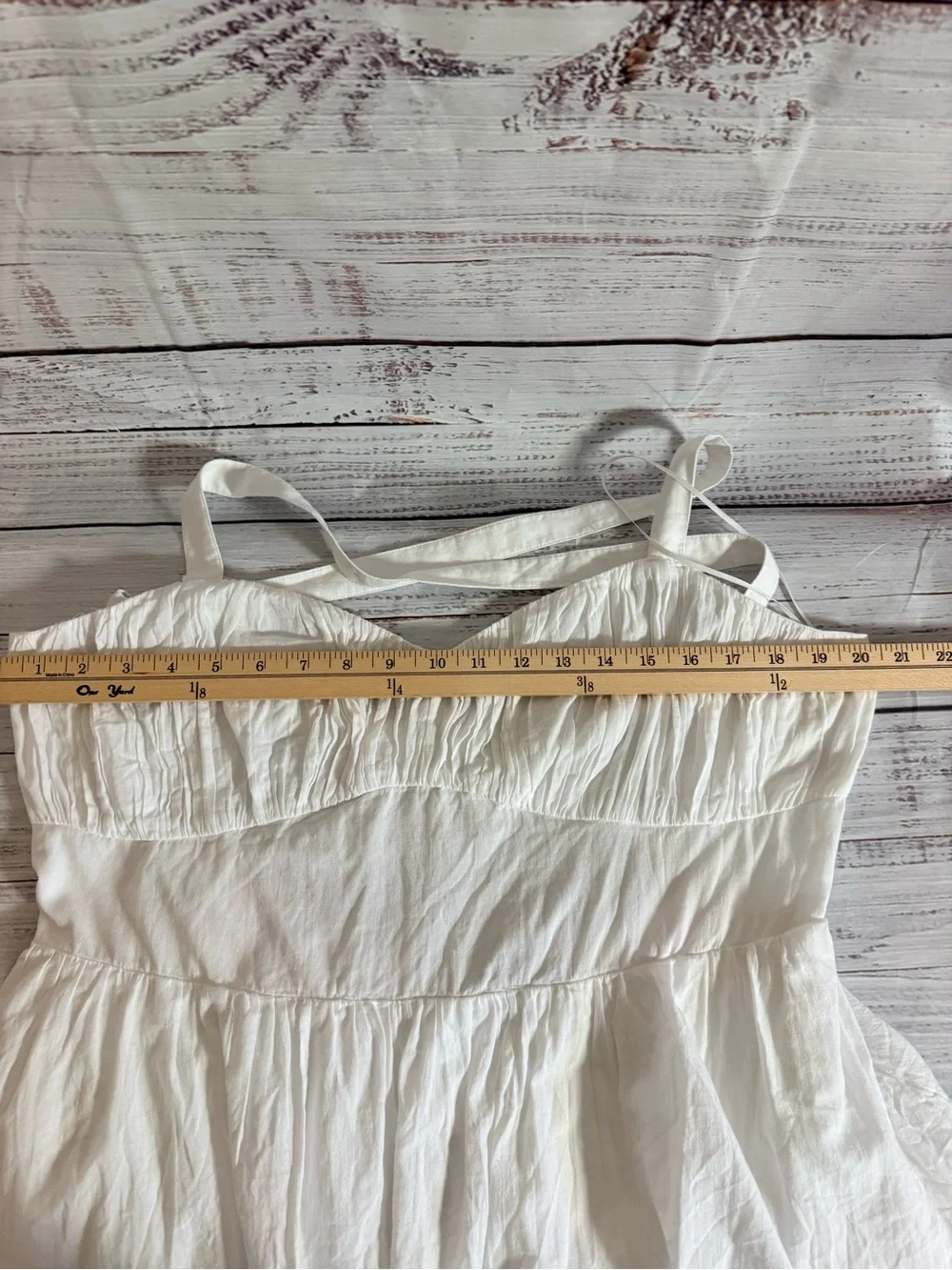 Abercrombie & Fitch White Tiered Maxi Dress Sweetheart Neckline Lace Up back XLP